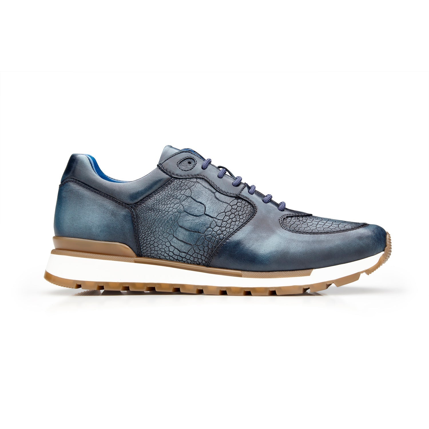 Belachelijk Geld lenende Gezamenlijke selectie Belvedere Bobo G01 Men's Shoes Blue Safari Exotic Ostrich / Calf-Skin –  AmbrogioShoes