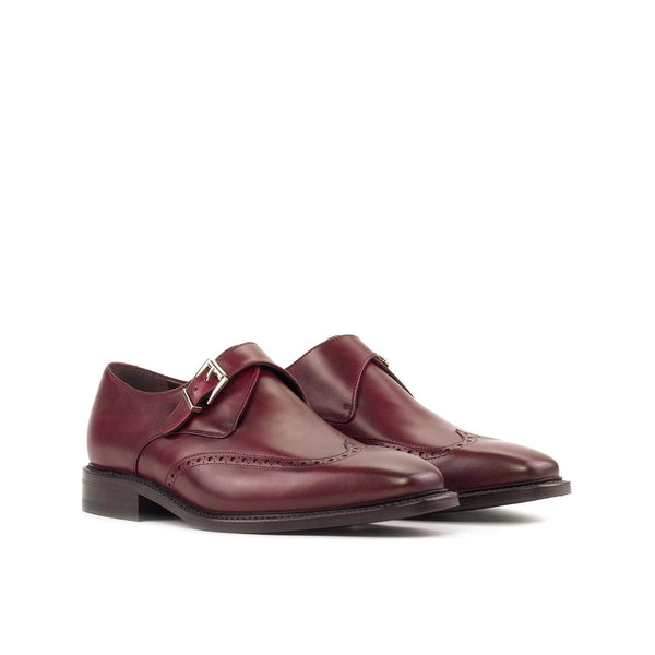 Mens burgundy monk deals strap shoes