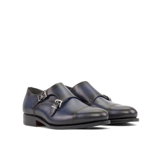 Ambrogio Bespoke Men's Shoes Calf-Skin Leather Double Monk-Strap Loafer (AMB2573)-AmbrogioShoes