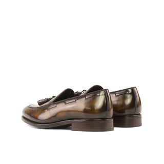 Ambrogio Bespoke Men's Shoes Patina Calf-Skin Leather Tassel Loafer (AMB2572)-AmbrogioShoes