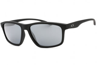 Armani Exchange 0AX4122S Sunglasses Matte Black/Light Grey Mirror Black-AmbrogioShoes