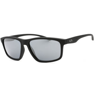 Armani Exchange 0AX4122S Sunglasses Matte Black/Light Grey Mirror Black-AmbrogioShoes