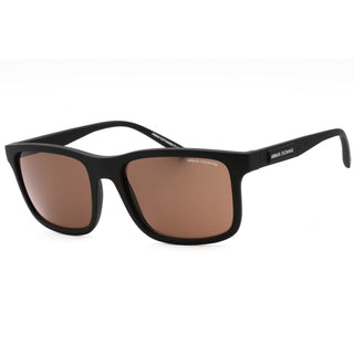 Armani Exchange 0AX4145S Sunglasses Matte Black/ Dark Brown-AmbrogioShoes