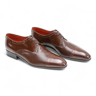 Artioli Mariano Men's Shoes Perforated Kangaroo Leather / Alligator Derby Oxfords (ART1021)-AmbrogioShoes