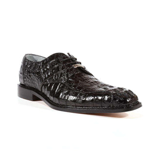 Belvedere Mens Shoes Chapo Caiman Alligator Black Oxfords (BV1006)-AmbrogioShoes