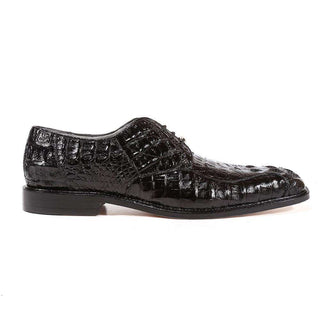 Belvedere Mens Shoes Chapo Caiman Alligator Black Oxfords (BV1006)-AmbrogioShoes