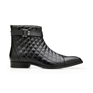 Belvedere Libero R80 Men's Shoes Exotic Ostrich / Quilted Leather Boots (BV3177)-AmbrogioShoes