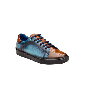 Belvedere Stone Y31 Men's Shoes Ostrich / Calf-Skin Leather Sneakers (BV3171)-AmbrogioShoes