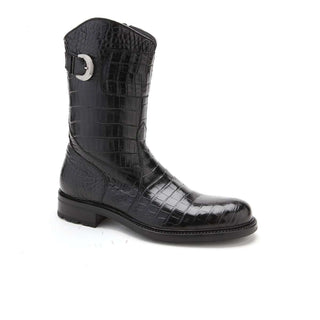 Caporicci Men's Luxury Italian Shoes Black Alligator Boots ART573 (CAP1024)-AmbrogioShoes