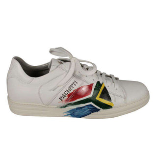 Cesare Paciotti Luxury Italian Men's Designer Shoes Flag Sports White Sneakers (CPM711)-AmbrogioShoes