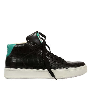 Cesare Paciotti Luxury Italian Men's Wimbledon Cocco Lux Black Green Sneakers (CPM5121)-AmbrogioShoes