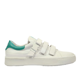 Cesare Paciotti Luxury Italian Men's Wimbledon Nappa Bianco Patent White Green Sneakers (CPM5120)-AmbrogioShoes