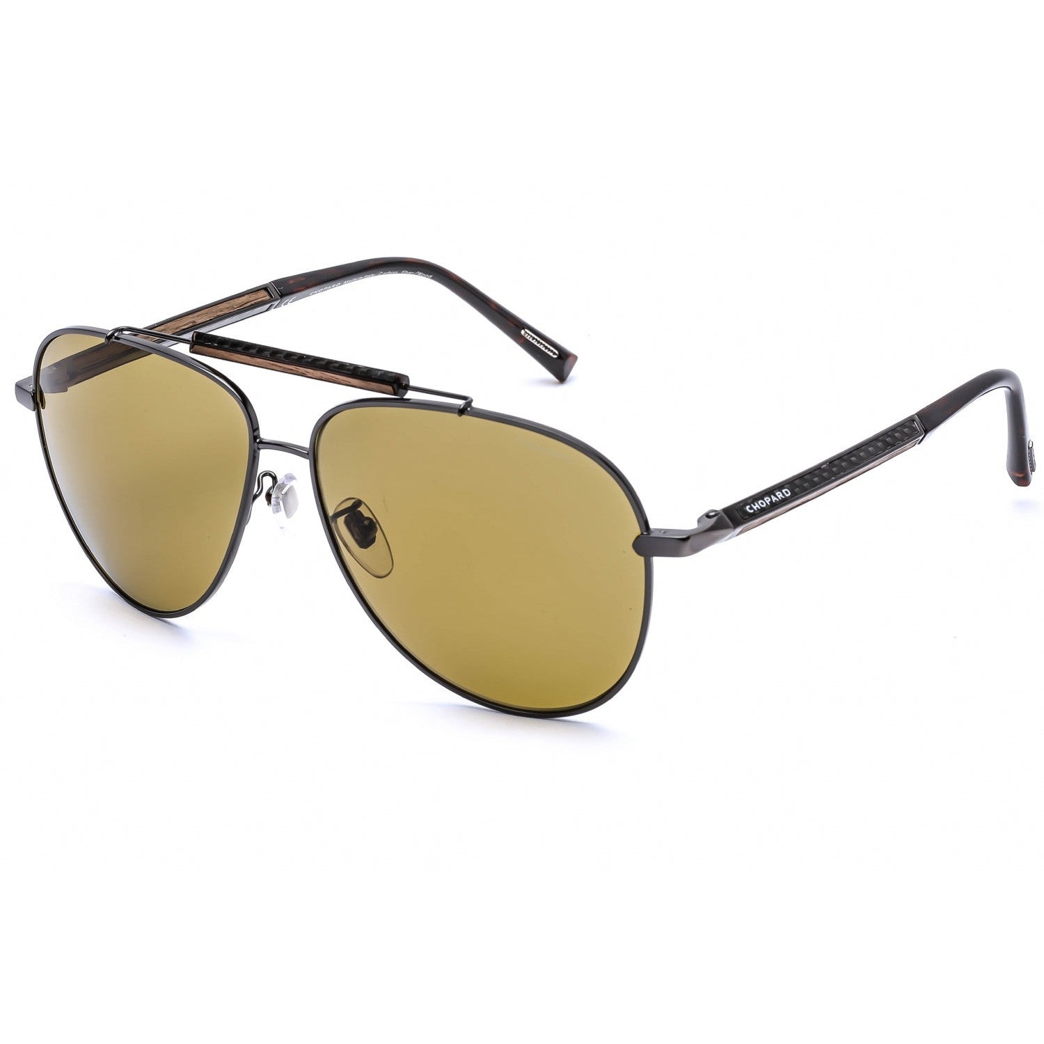 Chopard SCHC94 Sunglasses Ruthenium Carbon Fiber Wood Brown