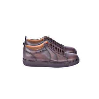 Corrente C0013018-7233 Men's Shoes Brown Calf-Skin Leather Casual Sneakers (CRT1504)-AmbrogioShoes