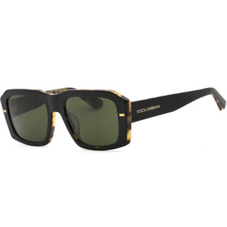 Dolce & Gabbana 0DG4430F Sunglasses Matte Black On Yellow Havana / Dark Green-AmbrogioShoes