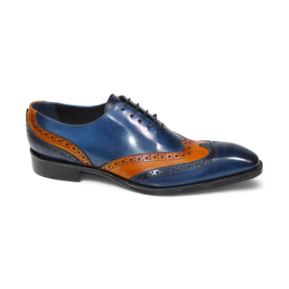 Duca Andora Men's Shoes Navy/Gold Calf-Skin Leather Oxfords (D1142)-AmbrogioShoes