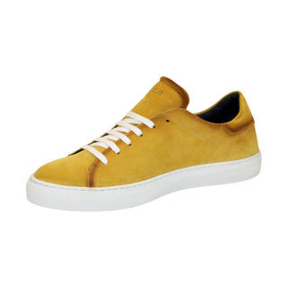 Duca Cremona Men's Shoes Yellow Suede Leather Sneakers (D1150)-AmbrogioShoes