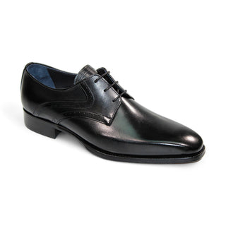 Duca Forano Men's Shoes Black Calf-Skin Leather Oxford (D1151)-AmbrogioShoes