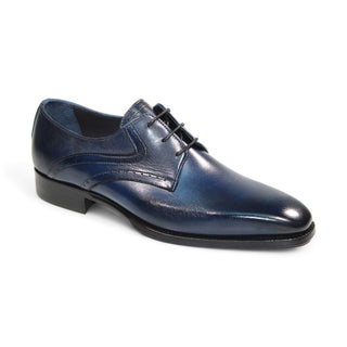 Duca Forano Men's Shoes Navy Calf-Skin Leather Oxford (D1152)-AmbrogioShoes