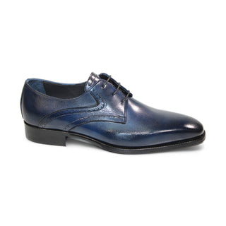 Duca Forano Men's Shoes Navy Calf-Skin Leather Oxford (D1152)-AmbrogioShoes