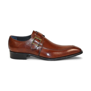 Duca Garda Men's Shoes Brown Calf-Skin Leather Monkstraps Oxfords (D1119)-AmbrogioShoes