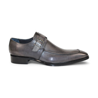 Duca Garda Men's Shoes Grey Calf-Skin Leather Monkstraps Oxfords (D1028)-AmbrogioShoes