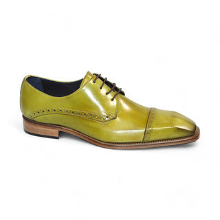 Duca Lombardi Men's Shoes Olive Calf-Skin Leather Oxfords (D1159)-AmbrogioShoes