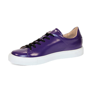 Duca Monza Men's Shoes Purple Calf-Skin Leather Sneakers (D1056)-AmbrogioShoes