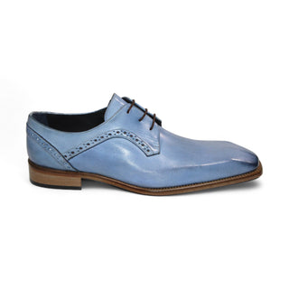 Duca Spada Men's Shoes Light Blue Calf-Skin Leather Oxfords (D1174)-AmbrogioShoes