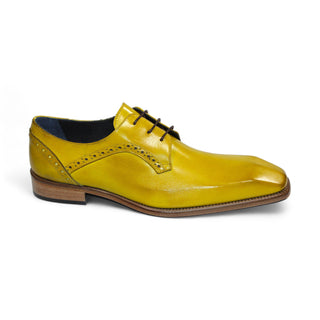 Duca Spada Men's Shoes Yellow Calf-Skin Leather Oxfords (D1176)-AmbrogioShoes