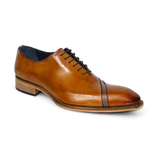 Duca Torre Men's Shoes Cognac/Brown Calf-Skin Leather Oxfords (D1115)-AmbrogioShoes