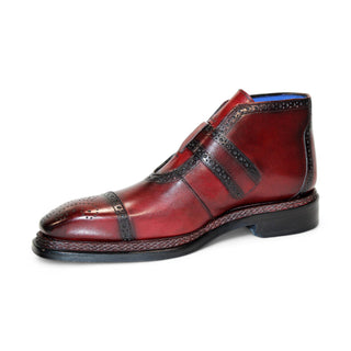 Emilio Franco Aldo Men's Shoes Antique Red Calf-Skin Leather Boots (EF1237)-AmbrogioShoes