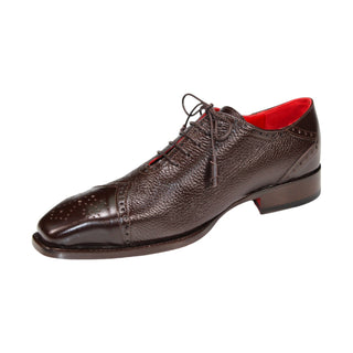 Emilio Franco Bosco Men's Shoes Chocolate Calf/Deer Leather Oxfords (EF1205)-AmbrogioShoes