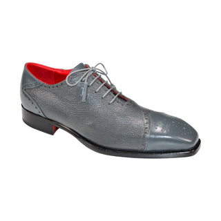 Emilio Franco Bosco Men's Shoes Grey Calf/Deer Leather Oxfords (EF1206)-AmbrogioShoes