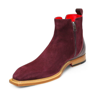 Emilio Franco Cesare Men's Shoes Burgundy Suede Boots (EF1155)-AmbrogioShoes