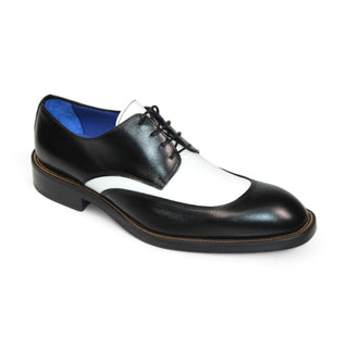 Emilio Franco Cosimo Men's Shoes Black/White Calf-Skin Leather Oxfords (EF1157)-AmbrogioShoes