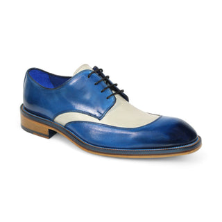 Emilio Franco Cosimo Men's Shoes Ocean Blue/Bone Calf-Skin Leather Oxfords (EF1158)-AmbrogioShoes