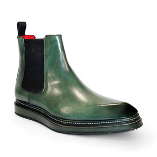 Emilio Franco Guido Men's Shoes Green Calf-Skin Leather Boots (EF1253)-AmbrogioShoes