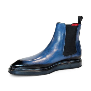 Emilio Franco Guido Men's Shoes Ocean Blue Calf-Skin Leather Boots (EF1254)-AmbrogioShoes