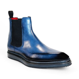 Emilio Franco Guido Men's Shoes Ocean Blue Calf-Skin Leather Boots (EF1254)-AmbrogioShoes