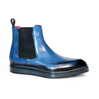 Emilio Franco Guido Men's Shoes Ocean Blue Calf-Skin Leather Boots (EF1254)-AmbrogioShoes