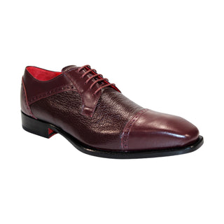 Emilio Franco Samuele Men's Shoes Burgundy Calf-Skin/Deer Leather Oxfords (EF1270)-AmbrogioShoes