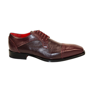 Emilio Franco Samuele Men's Shoes Burgundy Calf-Skin/Deer Leather Oxfords (EF1270)-AmbrogioShoes