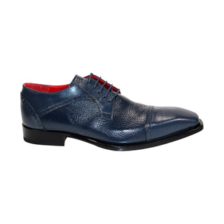 Emilio Franco Samuele Men's Shoes Navy Calf-Skin/Deer Leather Oxfords (EF1271)-AmbrogioShoes