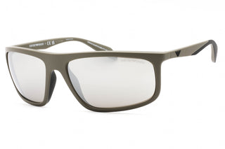 Emporio Armani 0EA4212U Sunglasses Matte Mud Rubber Black / Light Grey Mirror Silver-AmbrogioShoes