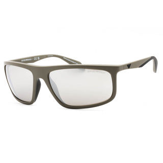 Emporio Armani 0EA4212U Sunglasses Matte Mud Rubber Black / Light Grey Mirror Silver-AmbrogioShoes