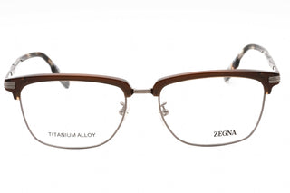 Ermenegildo Zegna EZ5259-H Eyeglasses shiny light ruthenium/clear demo lens-AmbrogioShoes