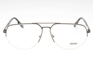 Ermenegildo Zegna EZ5266 Eyeglasses shiny dark ruthenium/clear demo lens-AmbrogioShoes