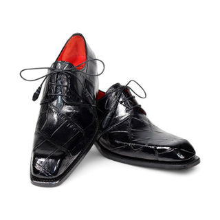 Fennix Alexander Men's Shoes Black Alligator Exotic Oxfords (FX1074)-AmbrogioShoes