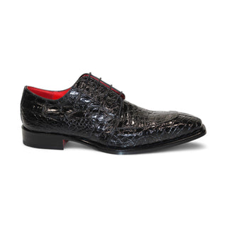 Fennix Charles Men's Shoes Black Alligator Exotic Oxfords (FX1144)-AmbrogioShoes